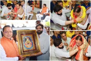 बाबा खाटू श्याम के चरणों में शीश नवाते हुए मुख्यमंत्री धामी